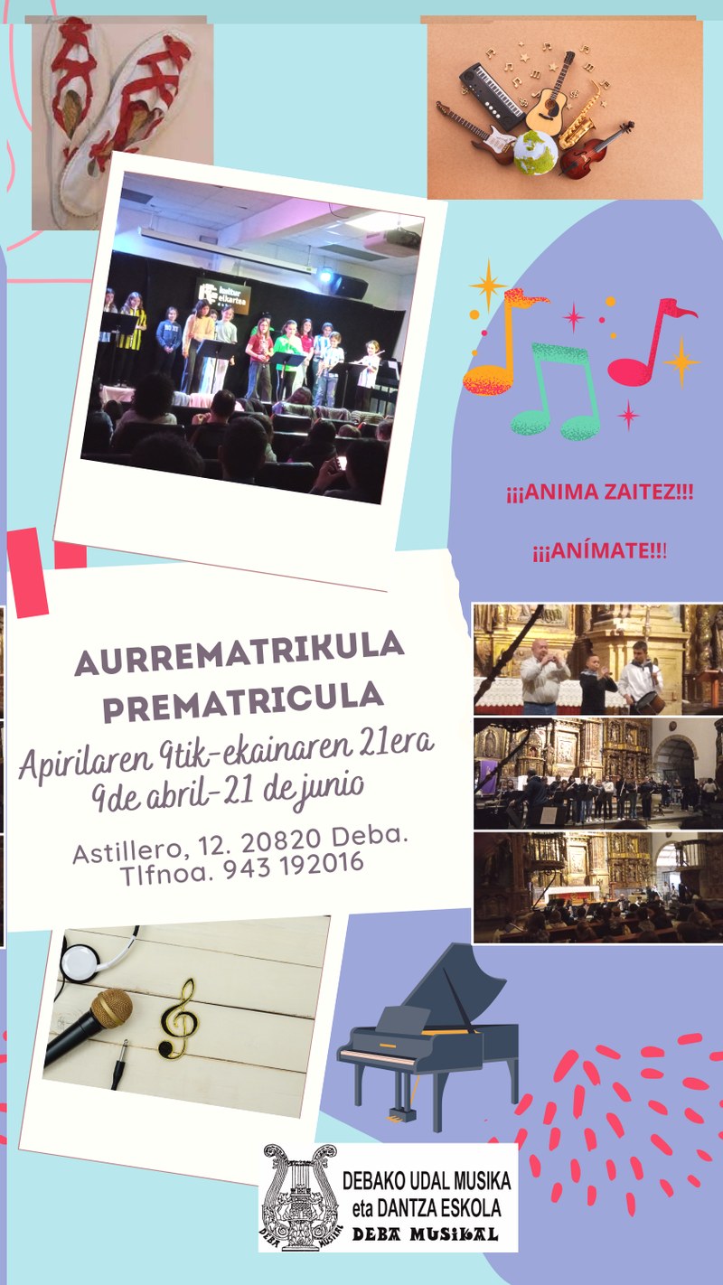 Abierto el plazo de prematrículación en Debako Udal Musika eta Dantza Eskola