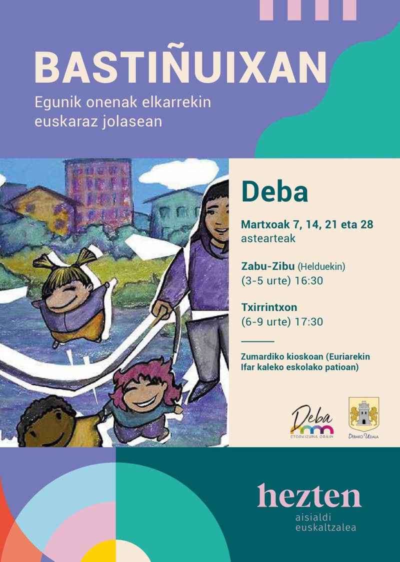 Bastiñuixan, el programa para aumentar el uso del euskera, se celebrará el 7, 14, 21 y 28 de marzo