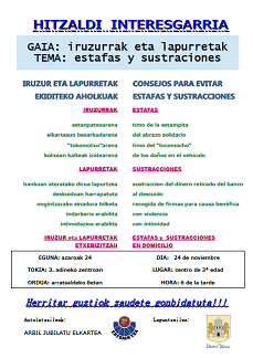 Charla: Estafas y sustracciones