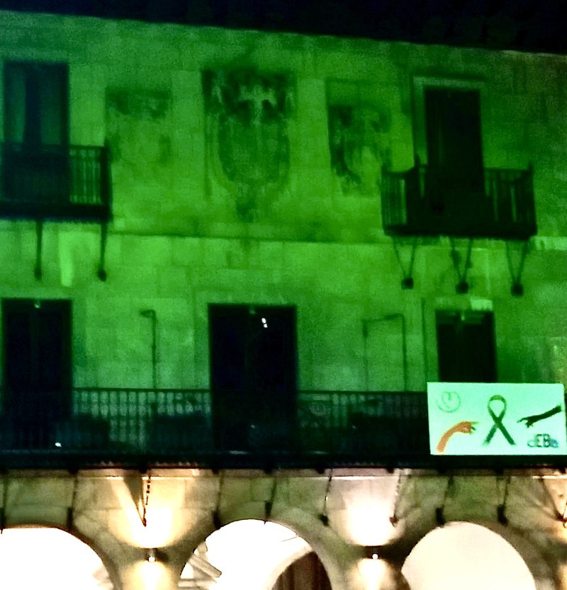 El Ayuntamiento de Deba ilumina el consistorio de verde hoy, 4 de febrero, Día Mundial contra el Cáncer