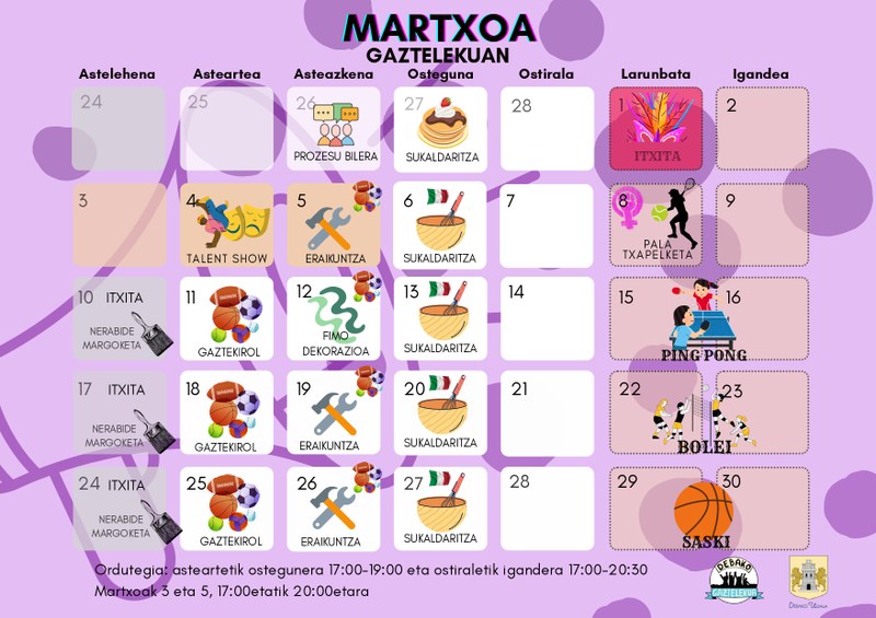 El Gazteleku de Deba ofrece una variada programación en marzo