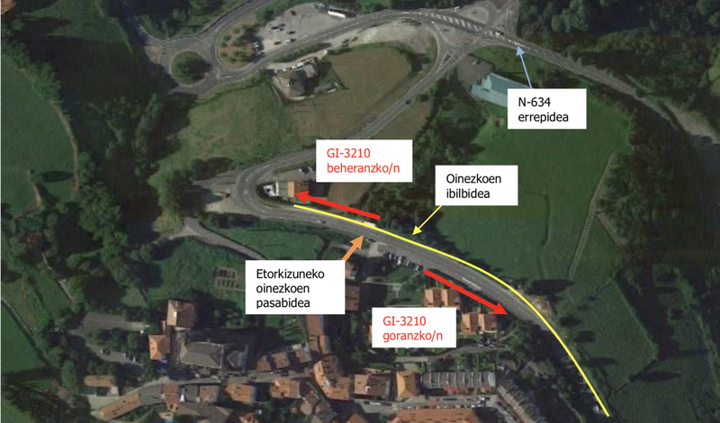 La próxima semana la Diputación iniciará las obras de mejora del cruce peatonal en Itziar