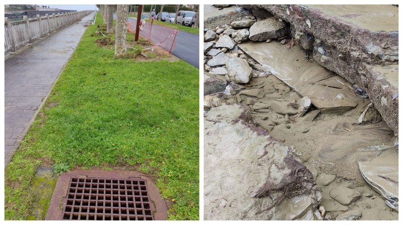 La próxima semana se realizarán trabajos para cubrir el socavón que se ha producido en Arrantzale kalea