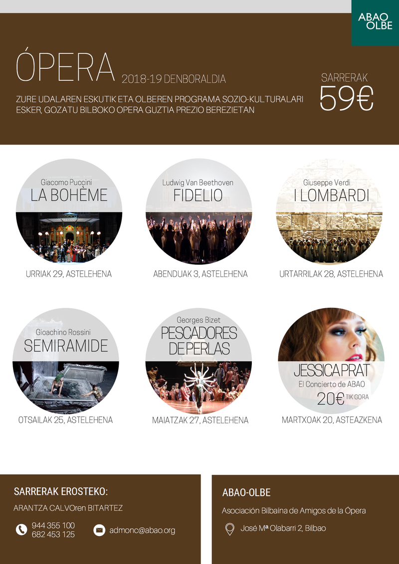 Precios especiales parta las operas de la ABAO gracias a la iniciativa del coro Aitzuri