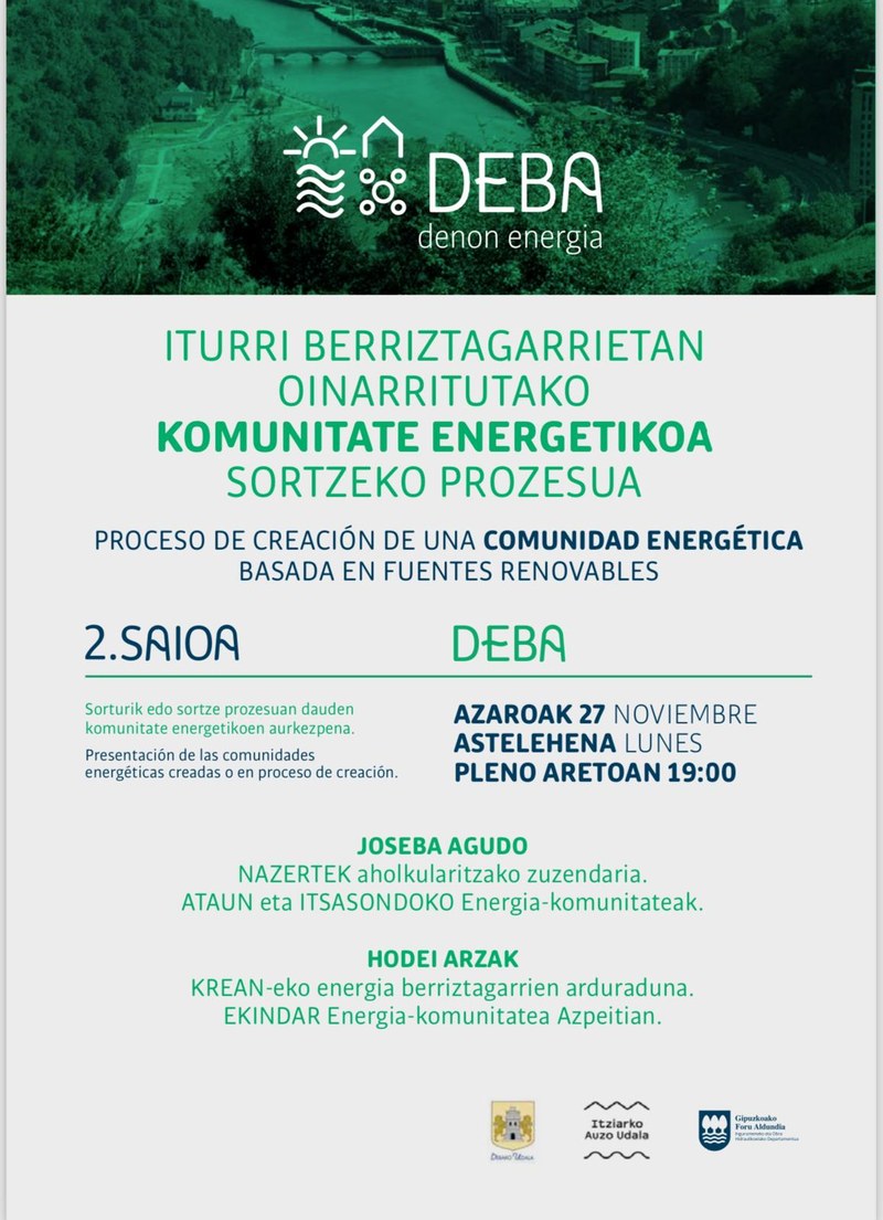 Presentación en Deba de las comunidades energéticas creadas o en proceso de creación