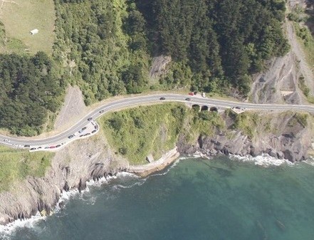 Recorridos de ida y vuelta entre Itziar y Deba, con motivo del cierre de la N-634