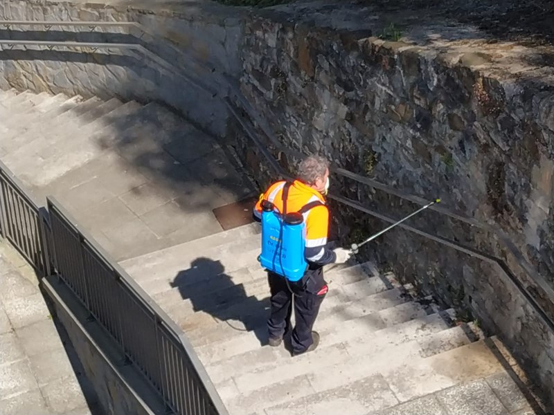 Se están realizando tareas de desinfección de calles