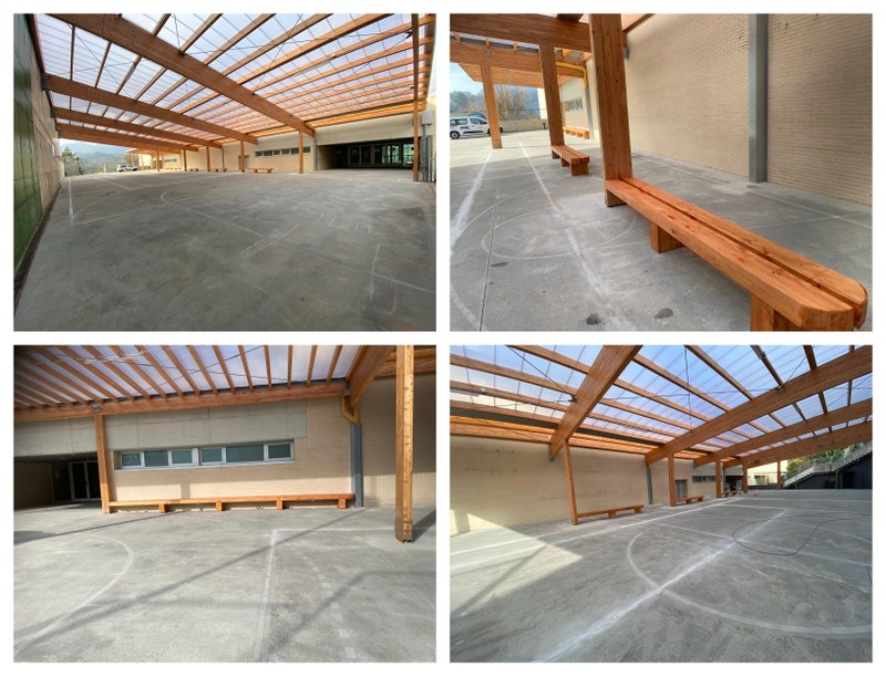 Se gana un espacio para más actividades con la cubierta instalada en Luzaro eskola 