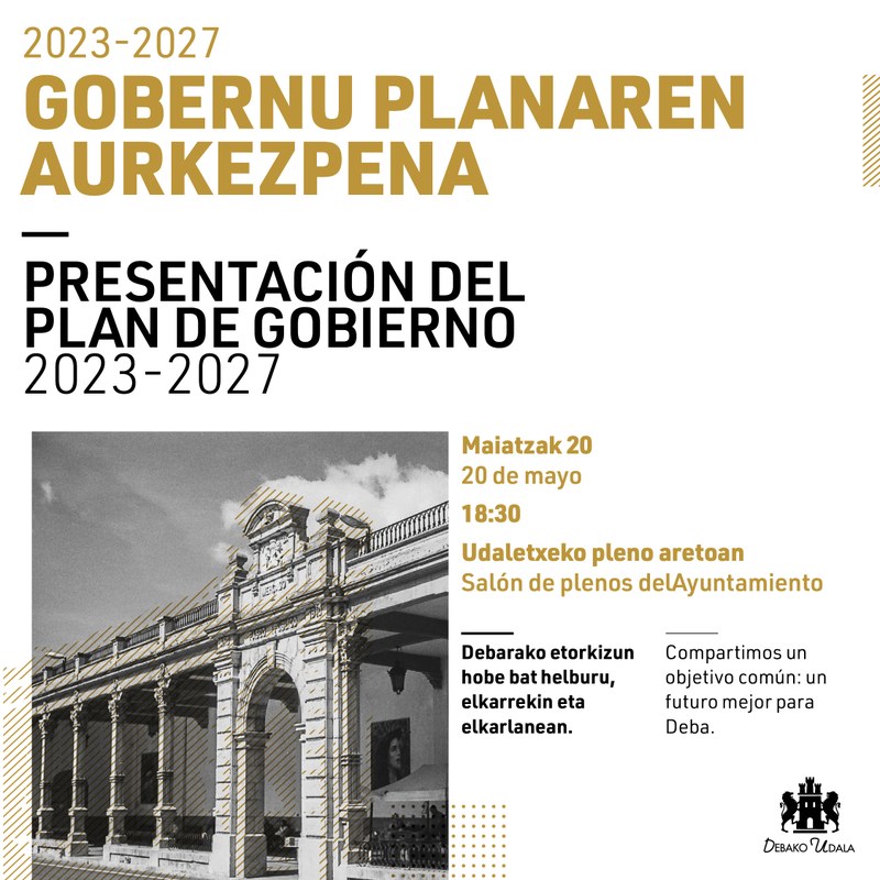 2023-2027 Gobernu Plana aurkeztuko die Debako udal gobernu taldeak herritarrei
