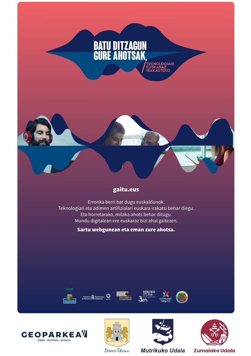 Abenduaren 2an eta 3an anima zaitez zure ahotsa grabatzera Debako Udalean, eremu digitalean euskara sustatuko duzu eta Gaitu proiektuan parte hartu!