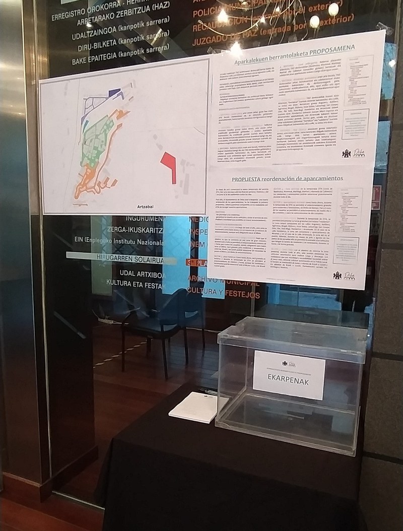 Aparkalekuen berrantolaketaren inguruan galdetuko die Udalak herritarrei 