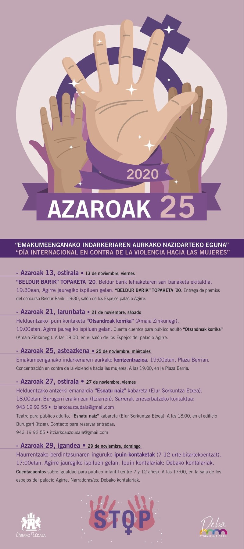 Azaroak 25: Emakumeenganako indarkeriaren aurkako egunar