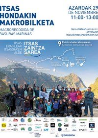 Datorren larunbatean, azaroak 29, Itsas Hondakinen Makrobilketa Gipuzkoako kostaldean