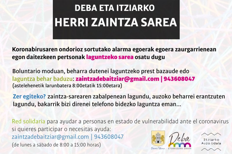 Deba-Itziarko herri zaintza sare komunitarioak 60 laguntzaile baino gehiago ditu jada