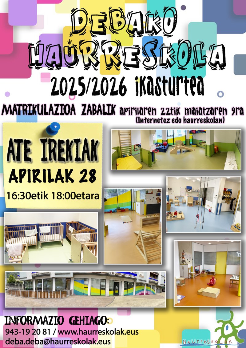Debako Haurreskolan 2025-2026 ikasturterako matrikulazioa