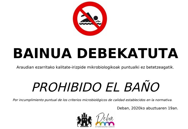 Debako Santiago eta Lapari hondartzetan bainua debekatuta dago, araudian ezarritako kalitate-irizpide mikrobiologikoak puntualki ez betetzeagatik