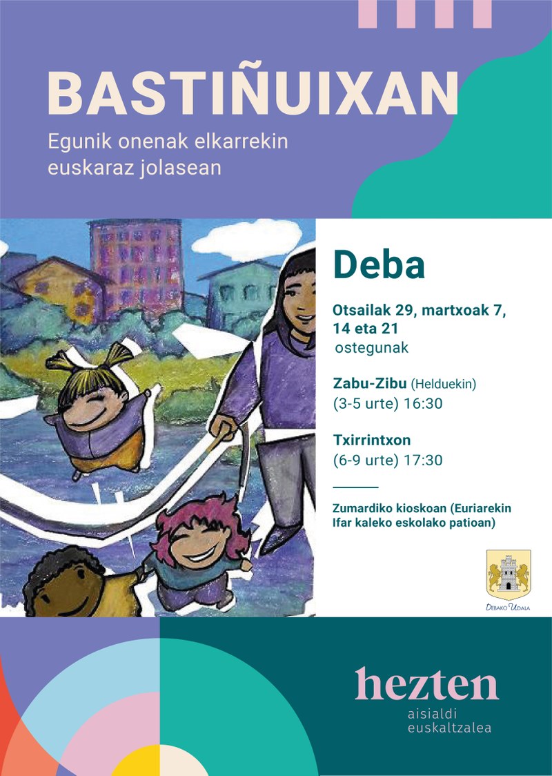 Debako Udalak eta Heztenek bat egin dute, beste behin, ‘Bastiñuixan’ proiektuarekin, espazio publikoetan euskararen erabilera sustatzeko