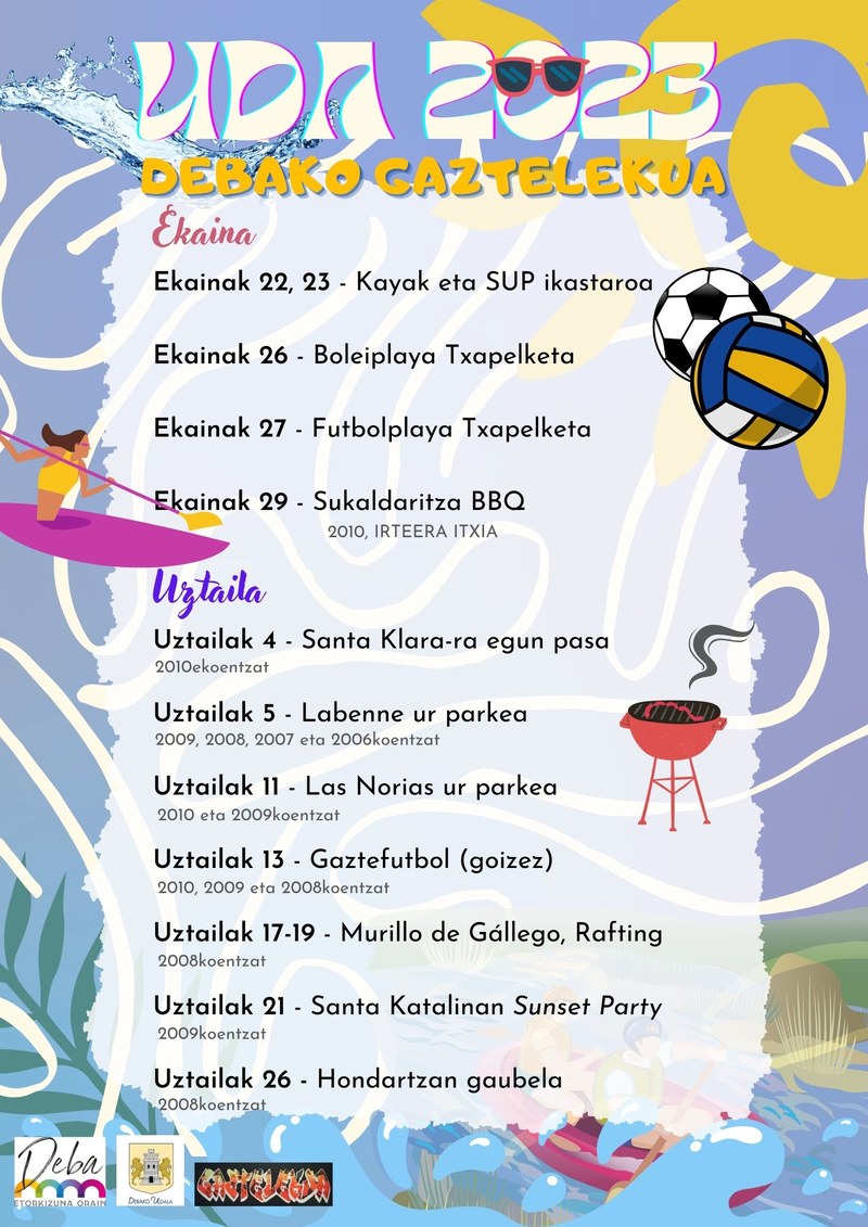 Ekintzaz beterik iritsiko da uda Debako nerabeentzat