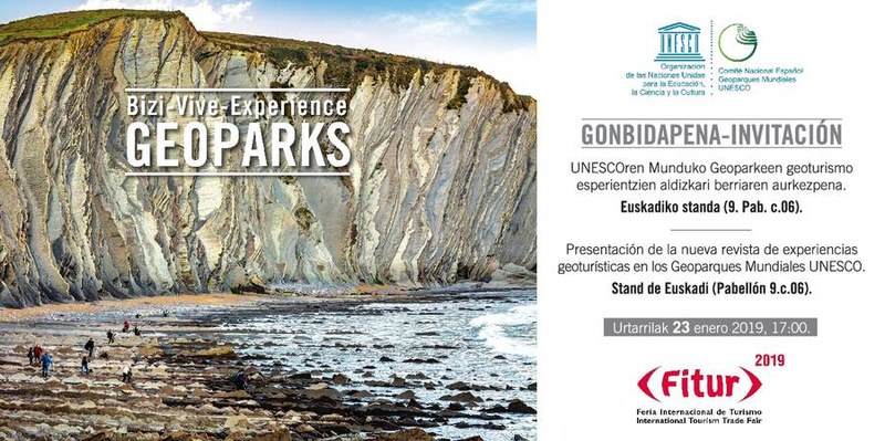 Euskal Kostaldeko Geoparkeak UNESCOren Munduko Geoparkeen aldizkari berria aurkeztuko du Fiturren