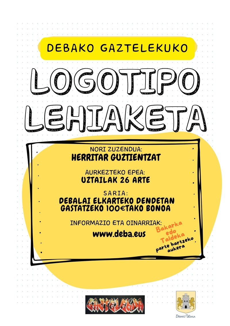Gaztelekuko logotipoa berritzeko lehiaketa abiatu dute Debako Udalak eta Gaztelekuak