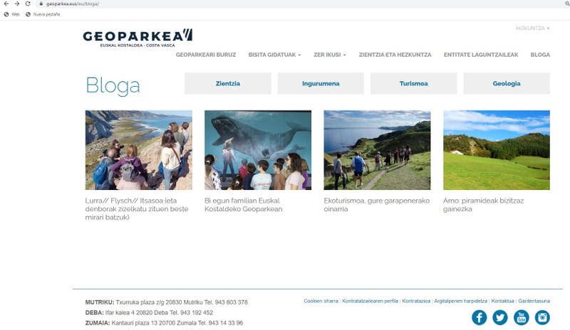 Geoparkearen bloga: lurraldeari begiratzeko leiho berria