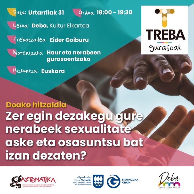 Haur eta gazteen sexualitatea landuko da asteartean Deban Treba programaren baitan