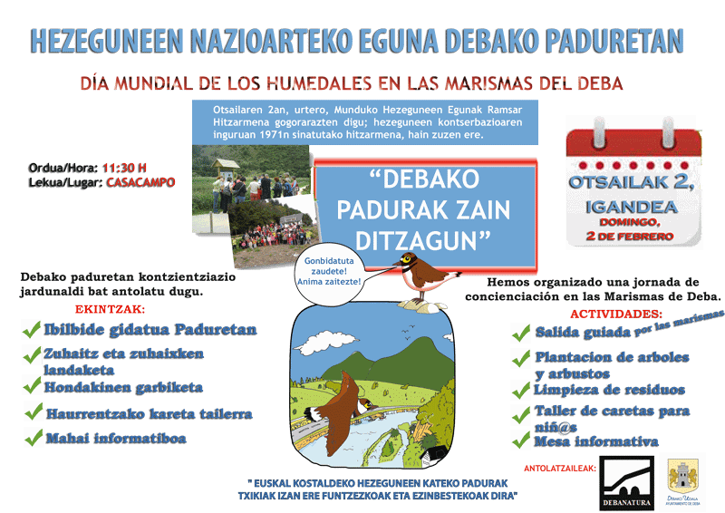 Hezeguneen Nazioarteko Eguna ospatuko da Debako Paduretan