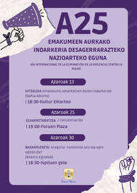 Indarkeria matxista desagerrarazteko konpromisoa berretsi du Debak azaroaren 25aren harira antolatutako sentsibilizazio- eta hausnarketa-programa baten bidez