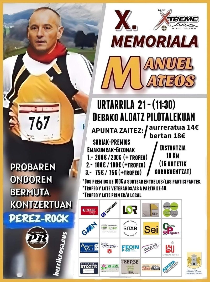 Manuel Mateos memorialaren X. edizioak kirola eta komunitate sena uztartuko ditu Deban