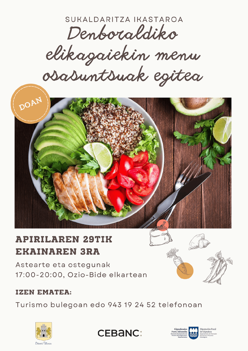 Sasoiko elikagaiekin sukaldatzen ikasteko sukaldaritza osasungarriko tailerra, Deban