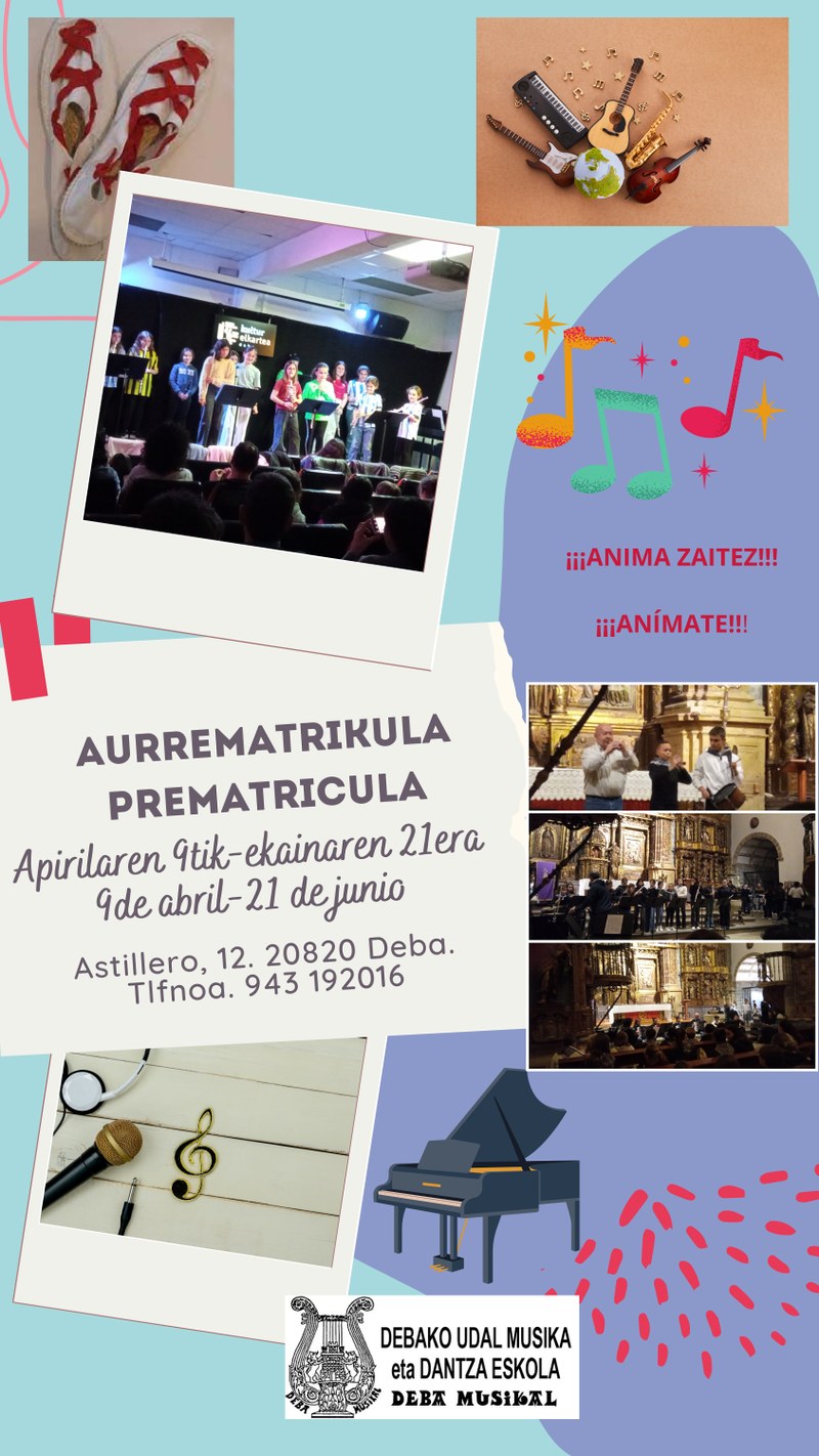 Zabalik dago Debako Udal Musika eta Dantza Eskolan aurre matrikula egiteko epea