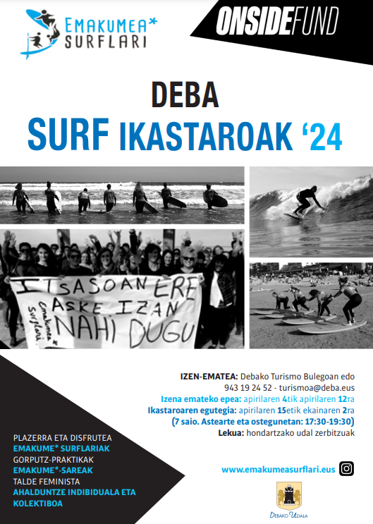 Abiertas las inscripciones para el curso de surf para mujeres, hasta el 12 de abril