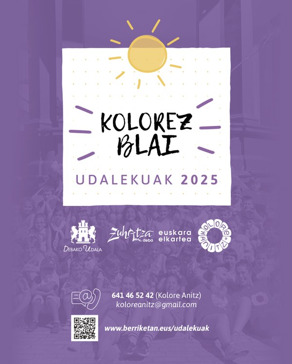 Abierto el plazo de inscripción para las colonias "Kolorez Blai" 2025