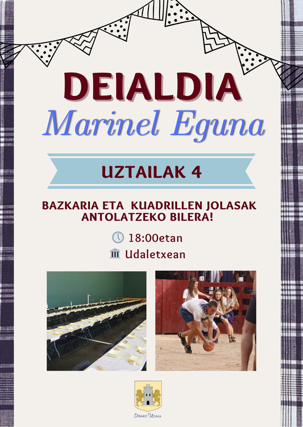 Convocatoria para organizar el Marinel Eguna de las fiestas de San Roke