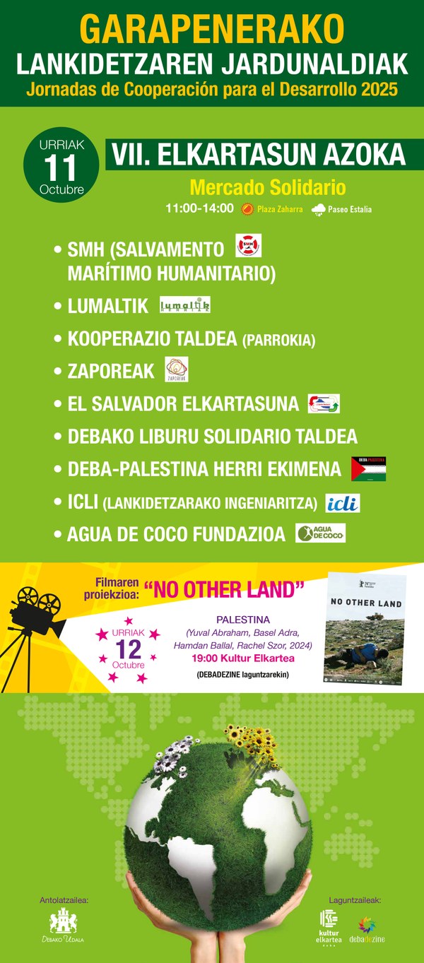 Deba acoge el VII Mercado Solidario este sábado, 11 de octubre, en el marco de las Jornadas de Cooperación para el Desarrollo