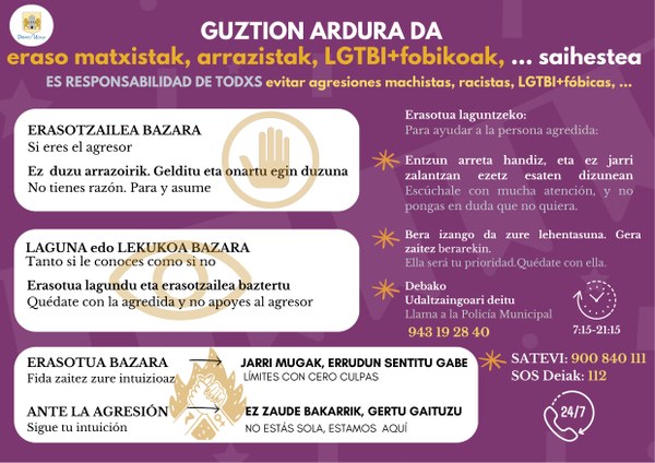 Deba activa un protocolo especial contra las agresiones sexistas durante las fiestas de San Roke