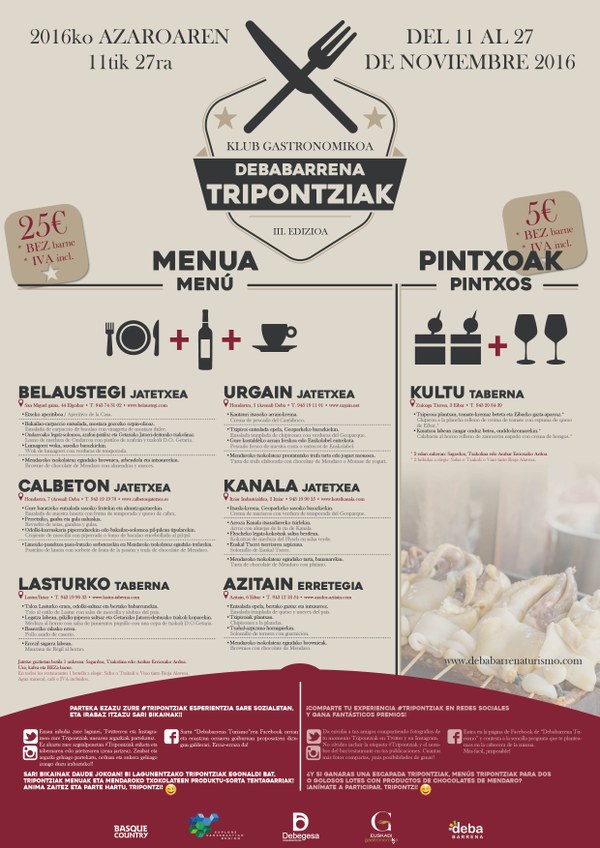 Debabarrena celebrará la tercera edición de la iniciativa gastronómica "Tripontziak"
