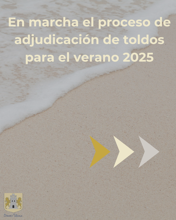El Ayuntamiento de Deba inicia el proceso de adjudicación de toldos para el verano 2025