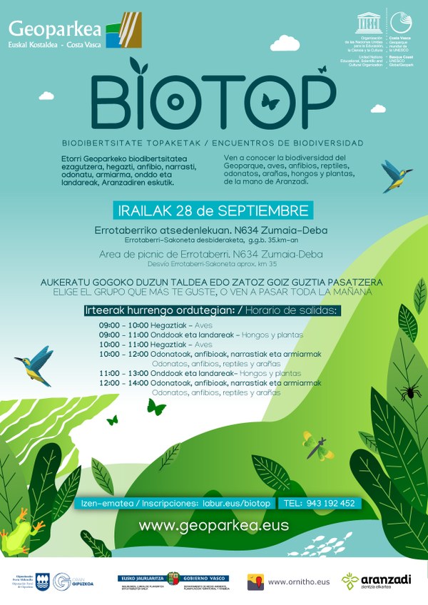 El Geoparke organiza el próximo sábado 28 BIOTOP, un encuentro para conocer la biodiversidad del valle de Errotaberri