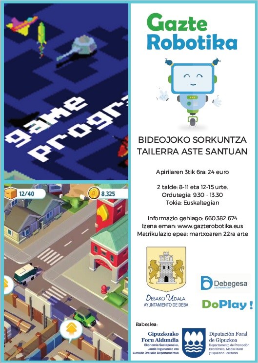 Gazte Robotika impartirá un curso de creación de videojuegos en Deba, esta Semana Santa