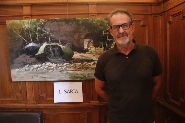 Ricardo Azkargorta ganador del concurso de pintura al aire libre de Deba