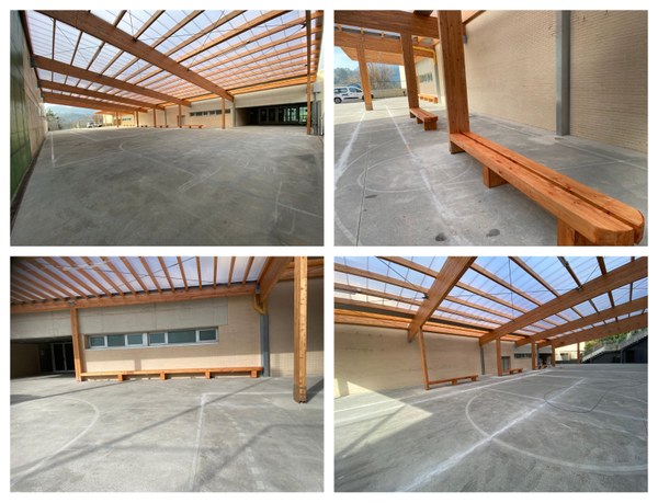 Se gana un espacio para más actividades con la cubierta instalada en Luzaro eskola 