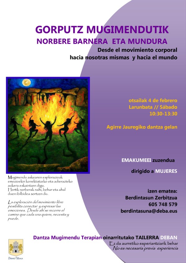 Taller de danza "Desde el movimiento corporal hacia nosotras mismas y hacia el mundo" 