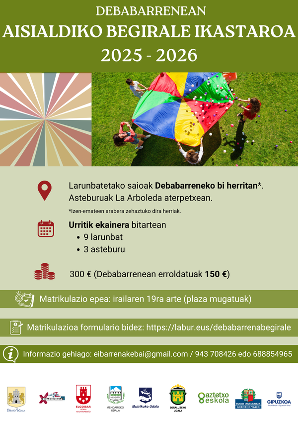 Últimos días para inscribirse en el curso de monitorado de tiempo libre en Debabarrena
