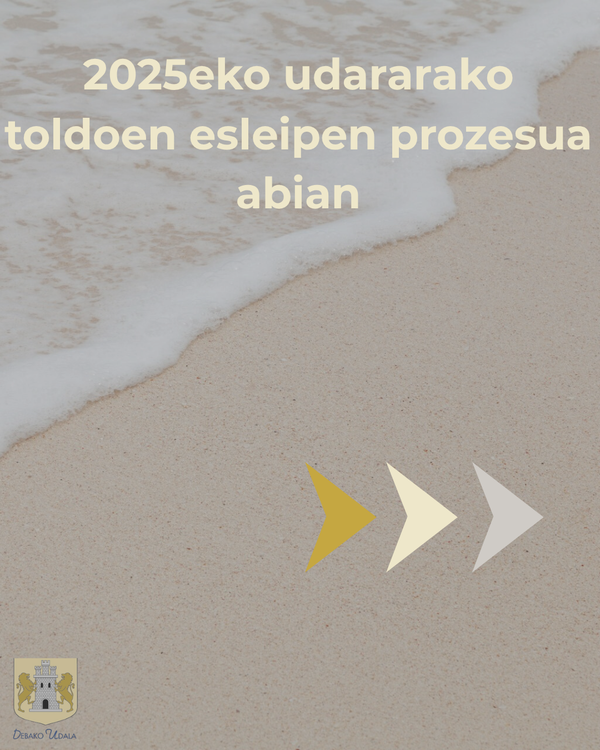 2025eko uda sasoirako toldoak esleitzeko prozesua abiarazi du Debako Udalak