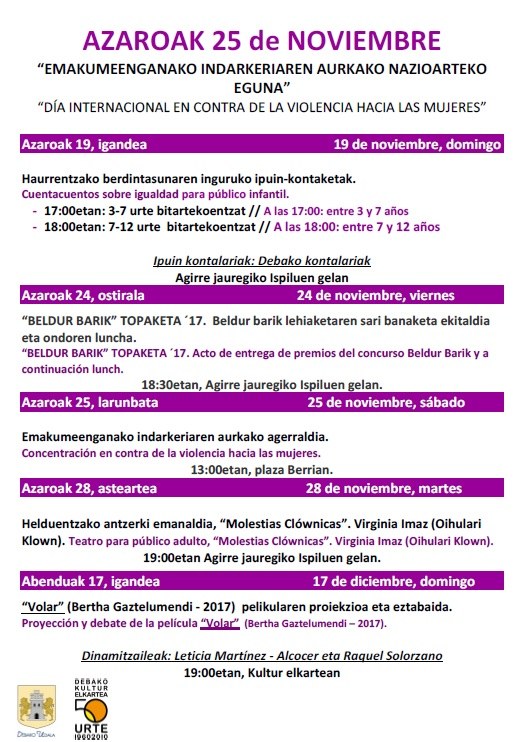 Azaroak 25: “Emakumeenganako indarkeriaren aurkako nazioarteko eguna”