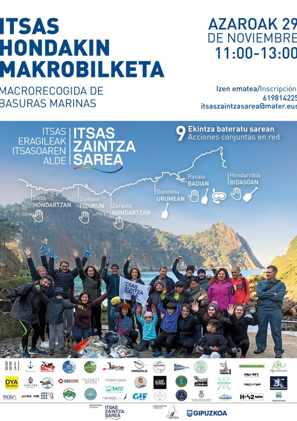 Datorren larunbatean, azaroak 29, Itsas Hondakin Makrobilketa Gipuzkoako kostaldean