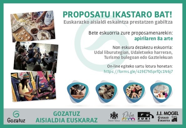 Euskarazko aisialdi eskaintza osatzeko 'proposatu ikastaro bat'