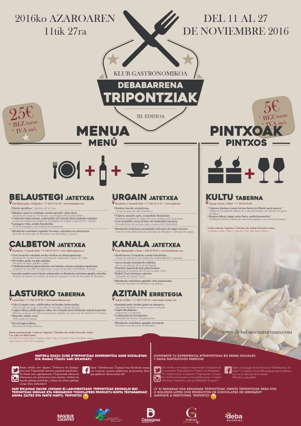 "Tripontziak" ekimen gastronomikoaren hirugarren edizioa ospatuko da Debabarrenean