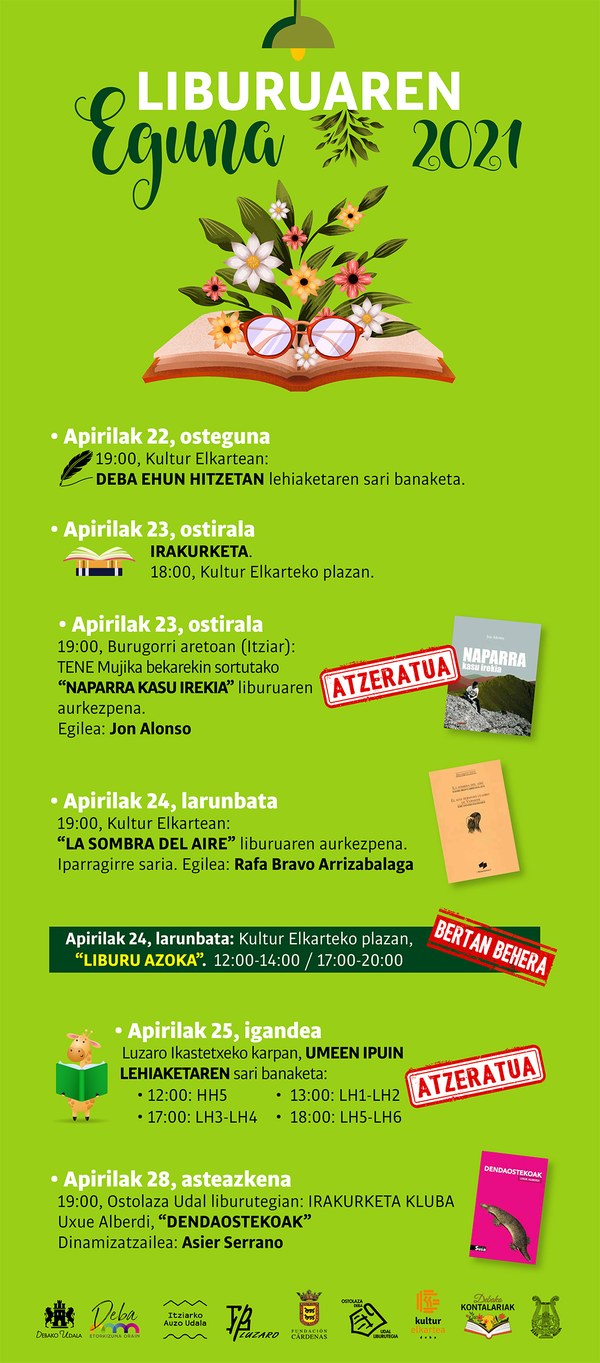 Liburuaren Egunaren egitaraua egungo osasun egoerara moldatu da